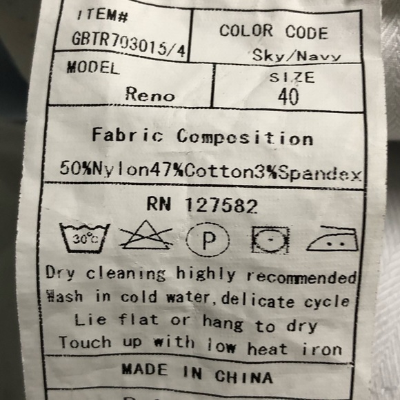 Men Betenly Pants Blue Lightweight Nylon Psnts 40 - Picture 8 of 9